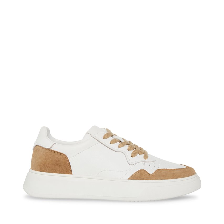 Zapatillas Steve Madden Jorgee Gamuza Hombre Blancas Marrones | ES HOE4S3